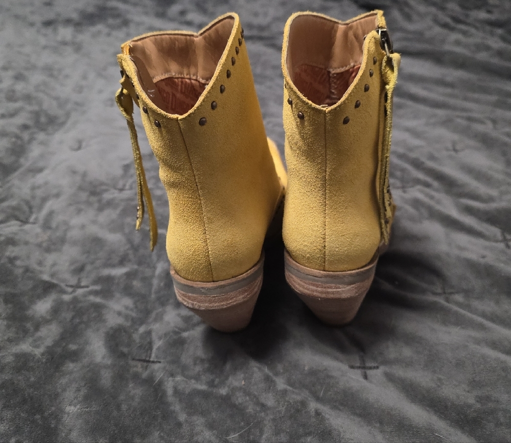 Dingo Mustard Ankle Boots with Studded Detail - Picture 5 of 10